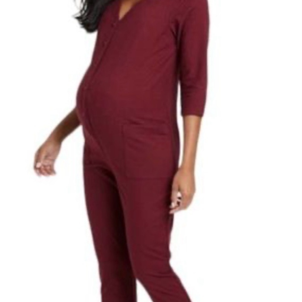 THE NINES by HATCH Cotton Maternity Jumpsuit Sz M